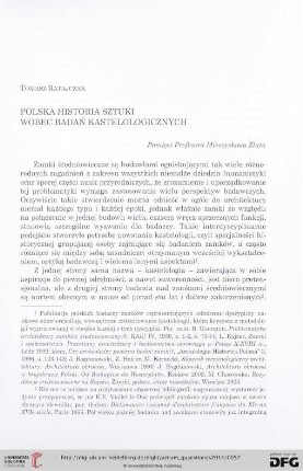 25: Polska historia sztuki wobec badań kastelologicznych