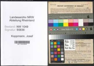 Entnazifizierung Josef Koppmann , geb. 24.05.1899 (Friseur)