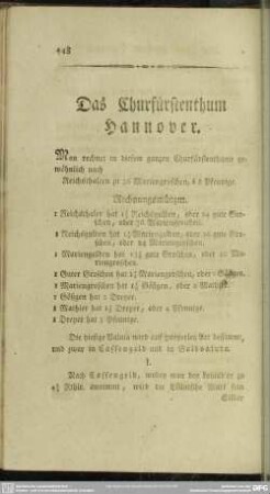 Das Churfürstenthum Hannover