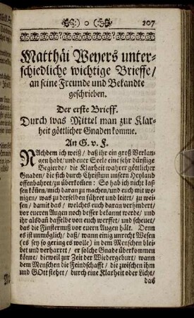 Der erste Brieff. - Der zehende Brieff.
