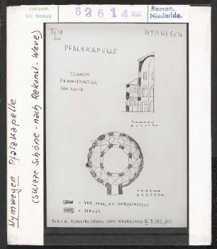 Nymwegen: Nikolauskapelle (Valkhofkapelle), 11. Jhd. SKizze Wolfgang Shönes nach Rekonstruktion Weve