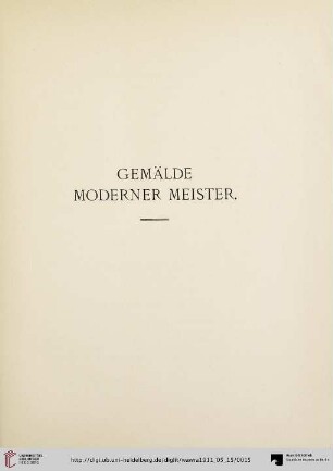 Gemälde moderner Meister (Nr. 1-67)