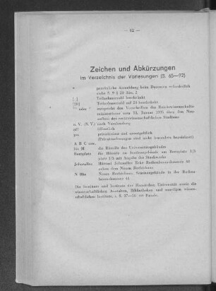 Zeichen und Abkürzungen