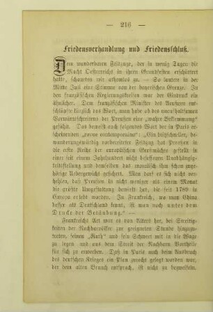 Friedensverhandlung und Friedensschluß