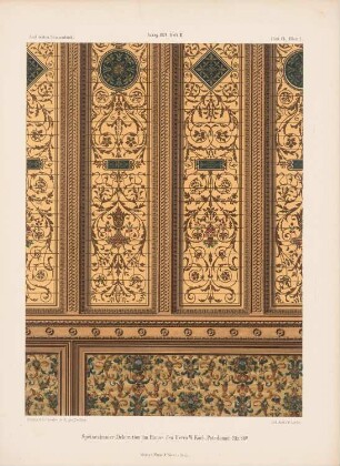 Speisezimmer im Haus des Herrn Koch, Berlin: Innenansicht Dekoration Speisezimmer (aus: Architektonisches Skizzenbuch, H. 145/3, 1878)
