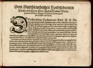 Dem Durchleuchtigen ... Herrn Johan Casimir Pfalzgraven bey Rhein, Herzogen in Bayern ...
