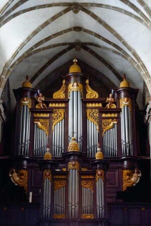 Frankreich. Basse Normandie. Manche. Granville. Kirche Notre Dame de Granville. Grosse Orgel errichtet von Ingoult. 17. Jahrhundert
