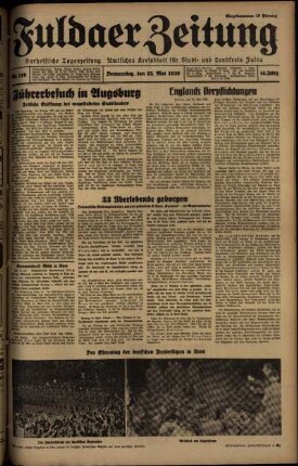 Ausgabe vom Donnerstag, den 25. Mai 1939.