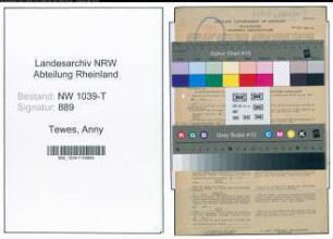 Entnazifizierung Anny Tewes , geb. 03.10.1922 (Filialleiterin)