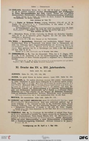 XI. Drucke des XV. und XVI. Jahrhunderts (Nr. 282-297)