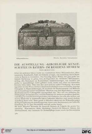 22: Die Ausstellung "Kirchliche Kunstschätze in Bayern" im Residenz-Museum