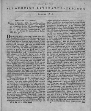 Lücke, F.: Ueber den neutestamentlichen Kanon des Eusebius von Caesarea. Ein Beytrag zur historischen Kritik des neutestamentlichen Kanons, und der Kirchengeschichte des Eusebius. Berlin: Dümmler [1816]