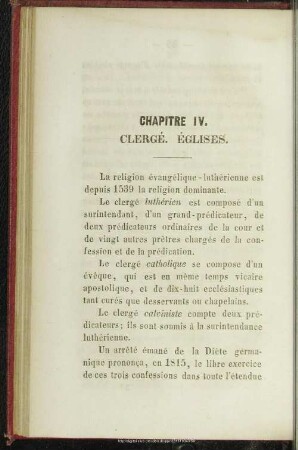 Chapitre IV. Clergé églises