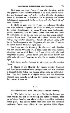 § 22. Die verschiedenen Arten der Curven zweiter Ordnung.