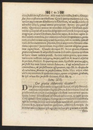 Aph. XVI. Cur gratia Adjuvans dicatur?