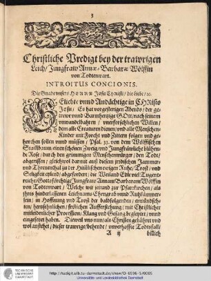 INTROITUS CONCIONIS.