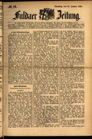 Ausgabe vom Dienstag, den 23. Januar 1883.