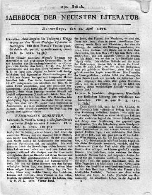 Leipzig, b. Wolf u. Comp.: Christian Garve’s vertraute Briefe an eine Freundin. VI. u. 266 S. 8. 1801.