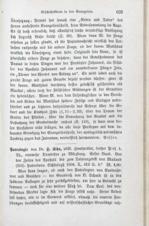 623-625 [Rezension] Kihn, Heinrich, Patrologie