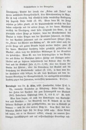 623-625 [Rezension] Kihn, Heinrich, Patrologie