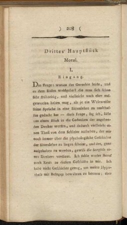 Drittes Hauptstück Moral.