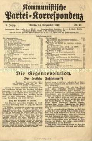 Kommunistische Parteikorrespondenz. 2. Jahrgang 1922