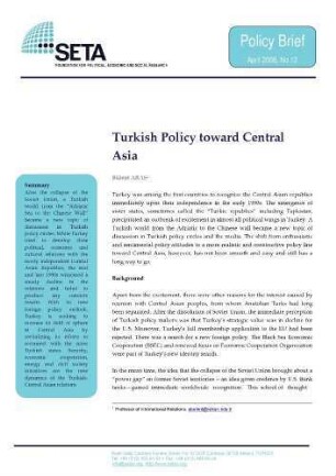 Turkish policy toward Central Asia