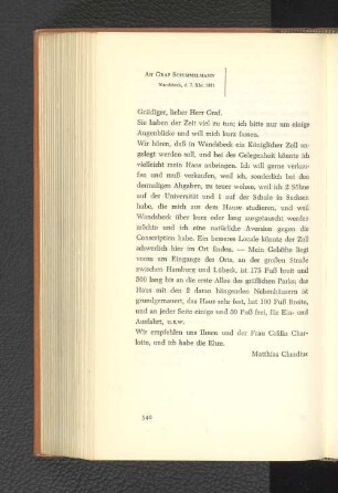 An Graf Schimmelmann Wandsbeck, den 7. Dezember 1811