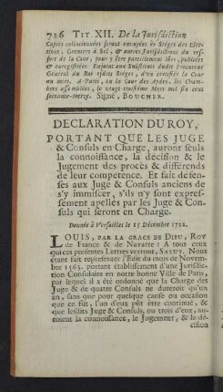 Declaration du roy