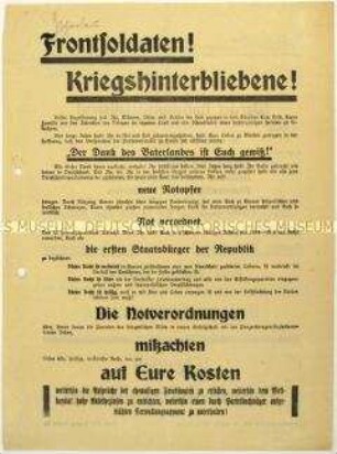 Aufruf der NSDAP an Kriegsbeschädigte zum Beitritt
