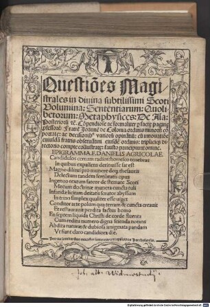 Questiones Magistrales in Scoti volumina Sententiarum Quodlibetorum ...
