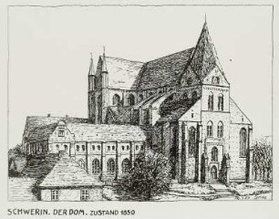Der evangelische Dom Sankt Marien und Johannes in Schwerin: Zustand um 1850