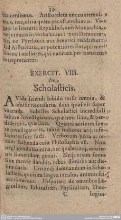Exercit. VIII. De Scholasticis.