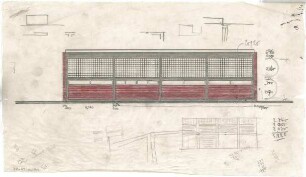 Schneider - Esleben, Paul; Düsseldorf, Rolandstr. 40; Rolandschule - Turnhalle: Fassade (Queransicht)