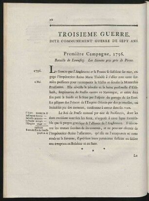 Troisième Guerre. Dite Communement Guerre De Sept Ans.