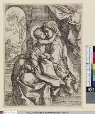 [La Vierge avec l'enfant Jésus; The Madonna and Child; Madonna mit dem Jesuskind, im HIntergrund Josef]