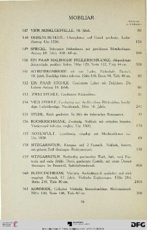 Mobiliar (Nr. 147-169)