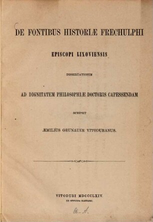 De fontibus historiae Frechulphi, episcopi Lixoviensis