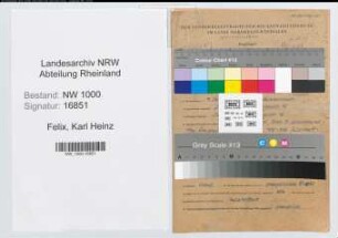 Entnazifizierung Karl Heinz Felix, geb. 07.01.1912 (Bankangest.)