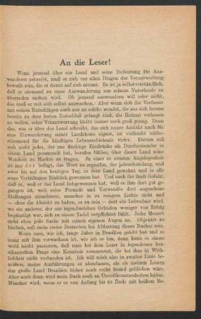 An die Leser!