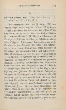 163-165 [Rezension] Freiburger Diöcesan-Archiv ; 11.1877