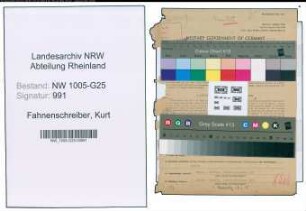 Entnazifizierung Kurt Fahnenschreiber , geb. 22.01.1904 (Angestellter)