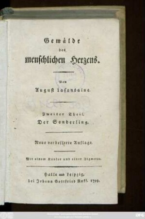Theil 2 = Theil 1: Gemälde des menschlichen Herzens
