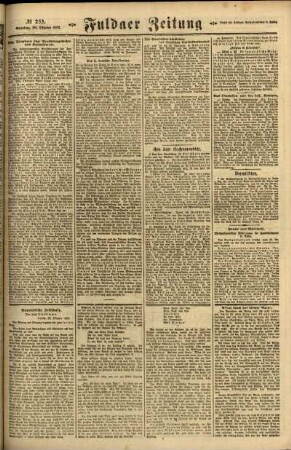 Zweite Ausgabe vom Samstag, den 30. Oktober 1920.