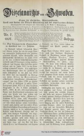 25: Das Lyzeum bezw. Gymnasium in Rottweil vor 100 Jahren, [1]