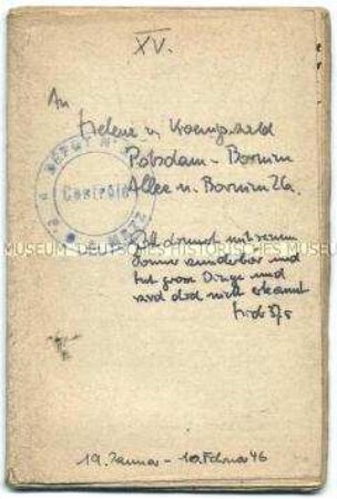 Tagebuch (Band 15) von Harald von Koenigswald über den Alltag im Kriegsgefangenenlager in Sarrebourg - Familienkonvolut