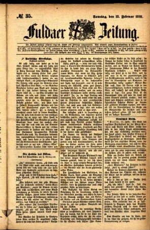 Ausgabe vom Sonntag, den 13. Februar 1881.