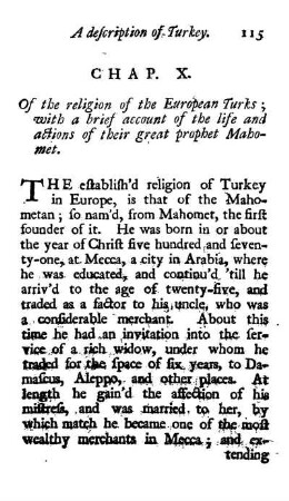 CHAP. X. - Of the religion of the European Turks; with a brief account of the life of Mahomet