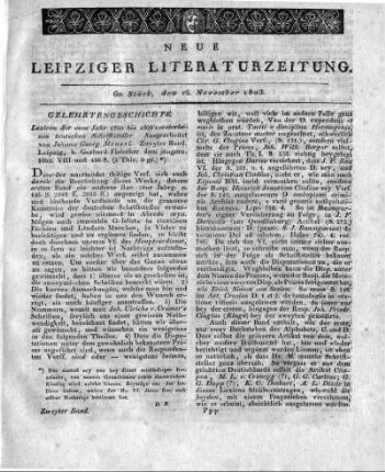 Lexicon des vom Jahr 1750 bis 1800 verstorbenen teutschen Schriftsteller. Ausgearbeitet Von Johann Georg Meusel. Zweyter Band. Leipzig, b. Gerhard Fleischer dem jüngern. 1803. VIII und 456 S.