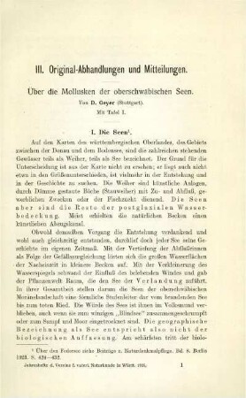 Über die Mollusken der oberschwäbischen Seen